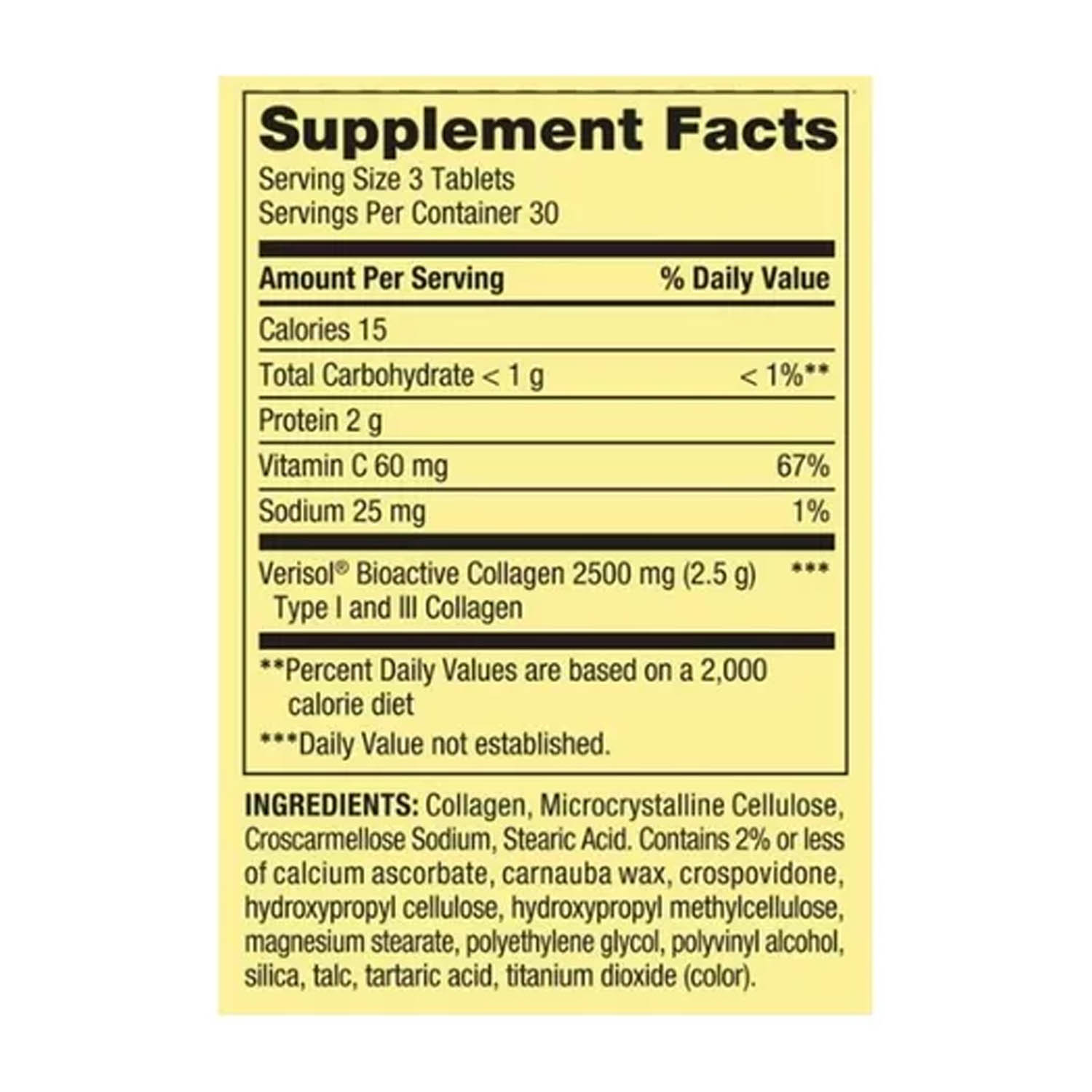 Colageno 2500mcg Spring Valley + Vitamina C 60mg con 90 tabletas