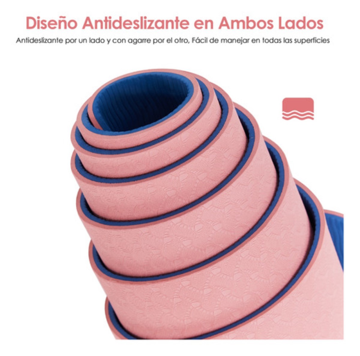 Tapete De Yoga Pilate Fitness De Yoga Mat Con Líneas De Guía Rosa