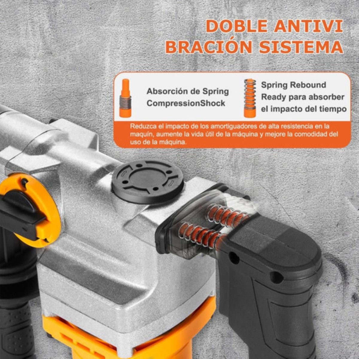 Rotomartillo Industrial Perforacion Taladros Sds 2000w Gris/Amarillo