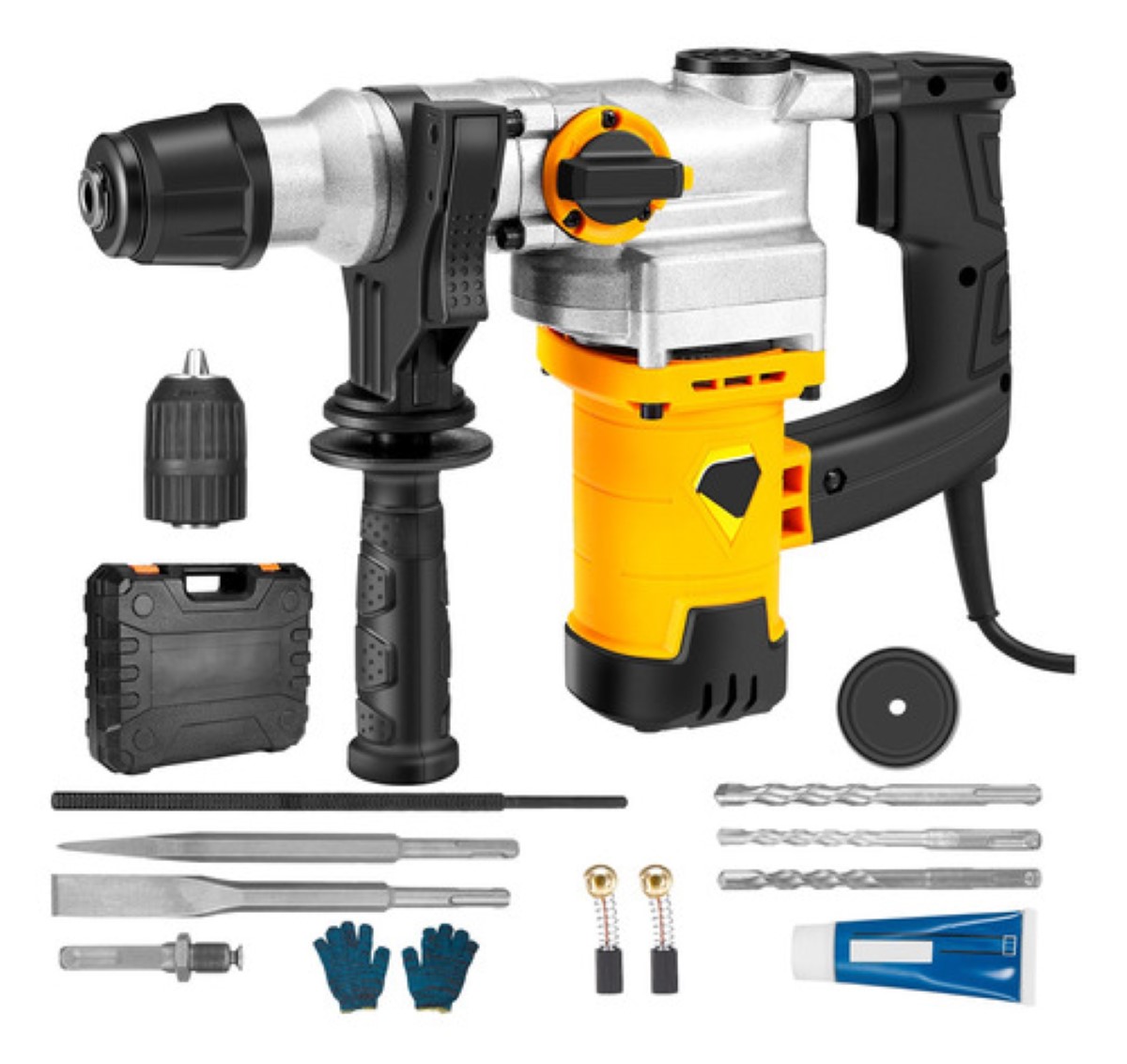 Rotomartillo Industrial Perforacion Taladros Sds 2000w Gris/Amarillo