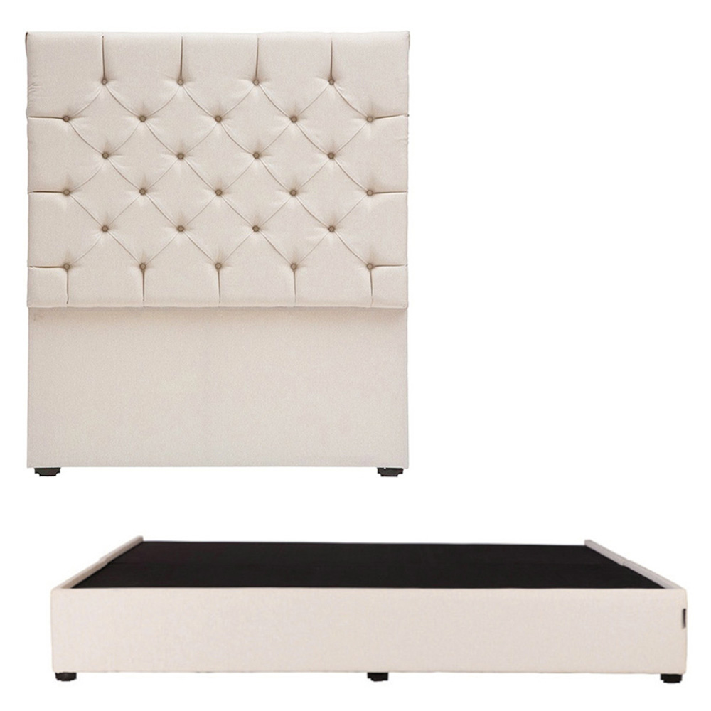 Cabecera King Size Dicasa Capri con Base Cama Columbia Beige Claro
