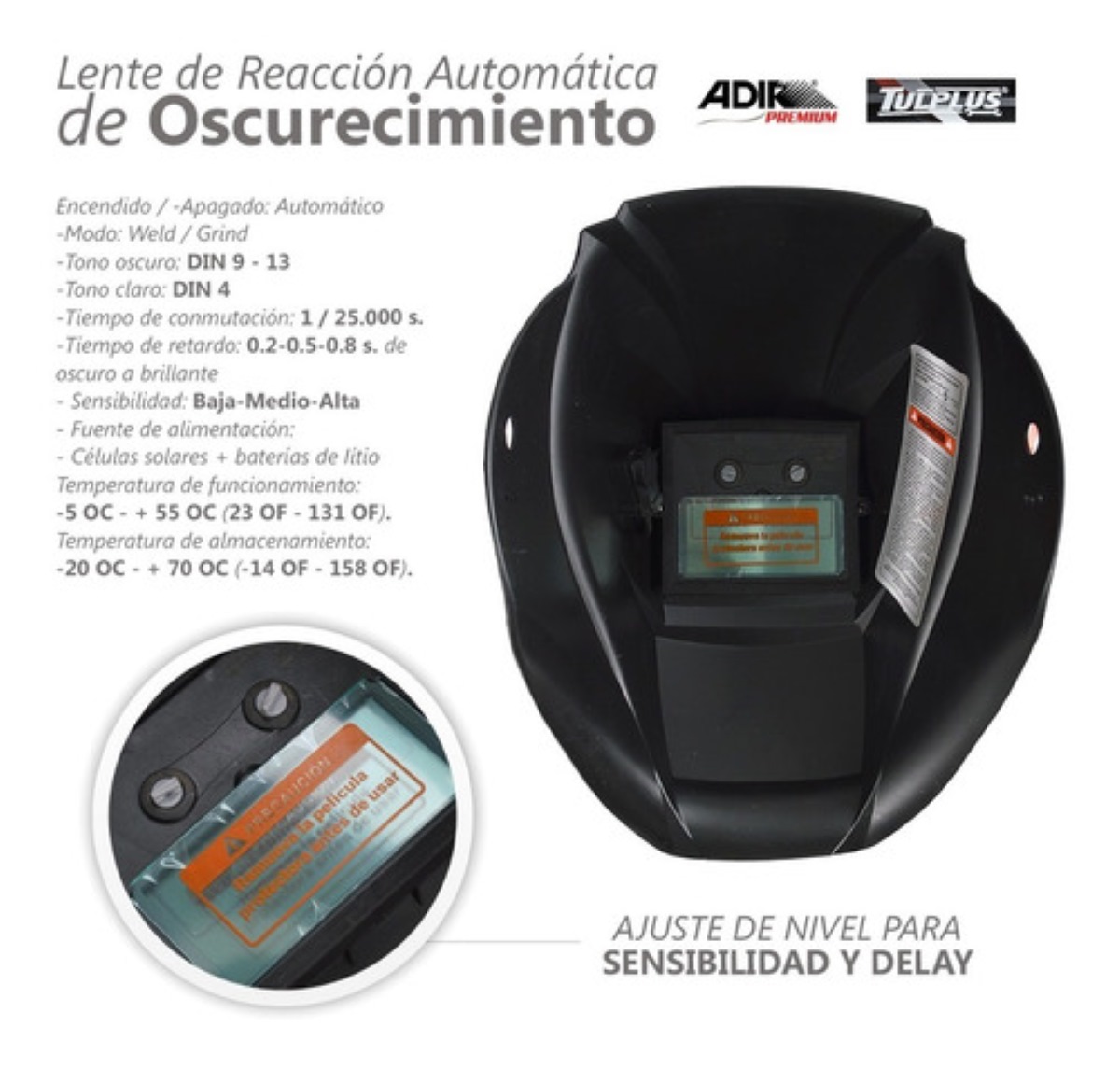 Careta De Soldar Uso Industrial Soldadura Electronica Diseño Azul