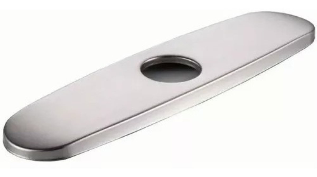 Tarja Acero Inoxid Cubierta Orificio Para Baño Cocina Grifo Gris