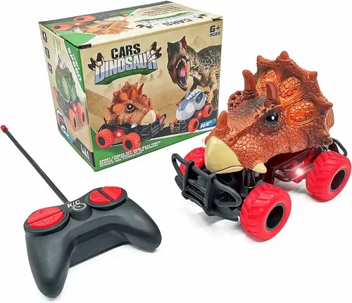 Carrito Dinosaurio Rojo De Radio Control Cars Dinosaur Pilas Niñ@