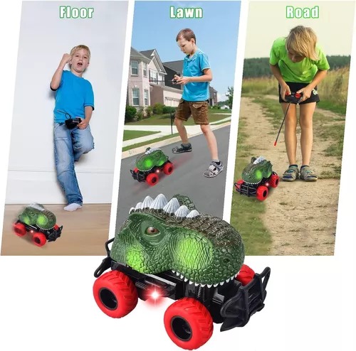 Carrito Dinosaurio Verde De Radio Control Cars Dinosaur Pilas Niñ@