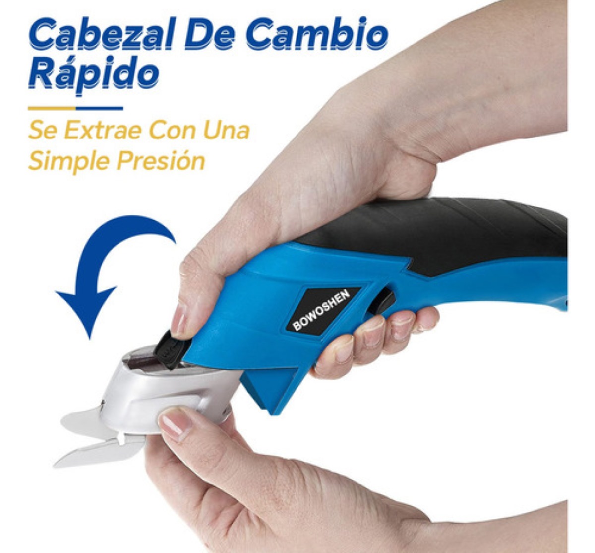 Tijera Eléctrica Inalámbrica Recargable Cortadora De Telas azul