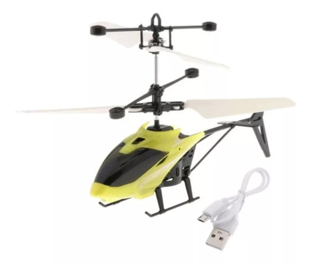Helicóptero Amarillo Lh-1804 Vuela Por Inducción Juguete.