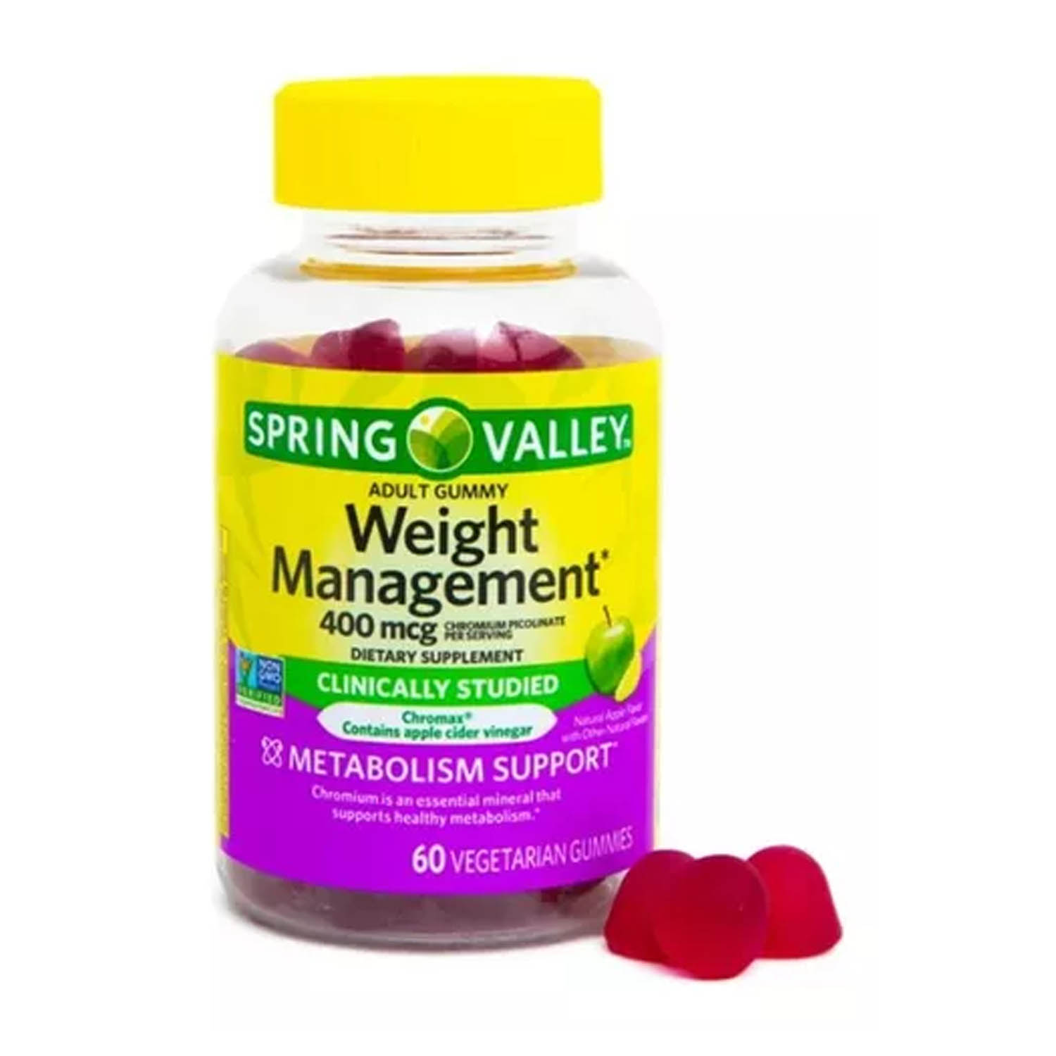Vinagre de Manzana 400mg Spring Valley 60 gomitas Control de Peso 