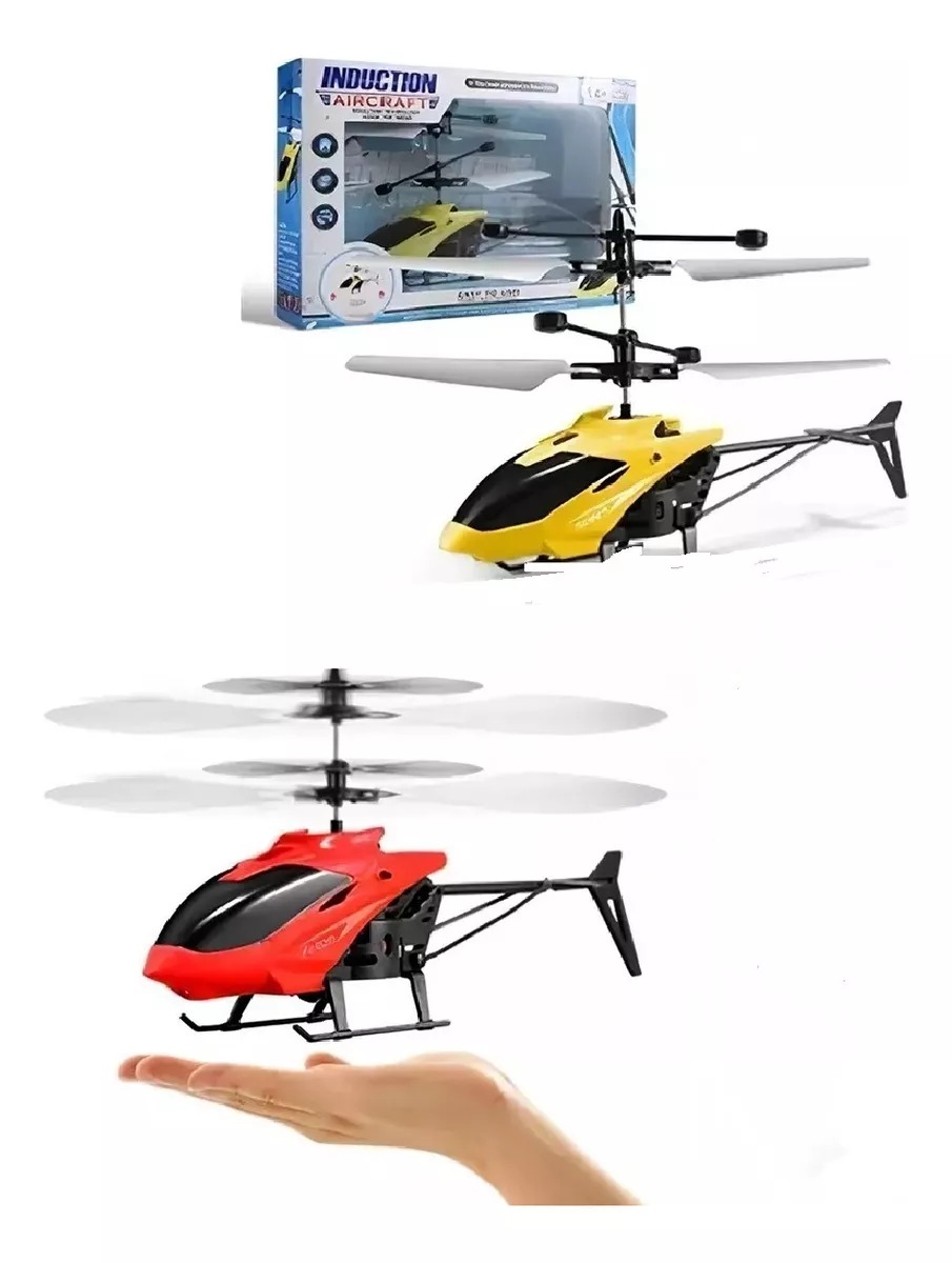Helicoptero Rojo Lh 1804 Vuela Por Induccion Juguete