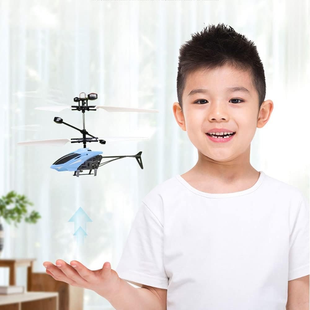 Helicóptero Azul Lh-1804 Vuela Por Inducción Juguete.