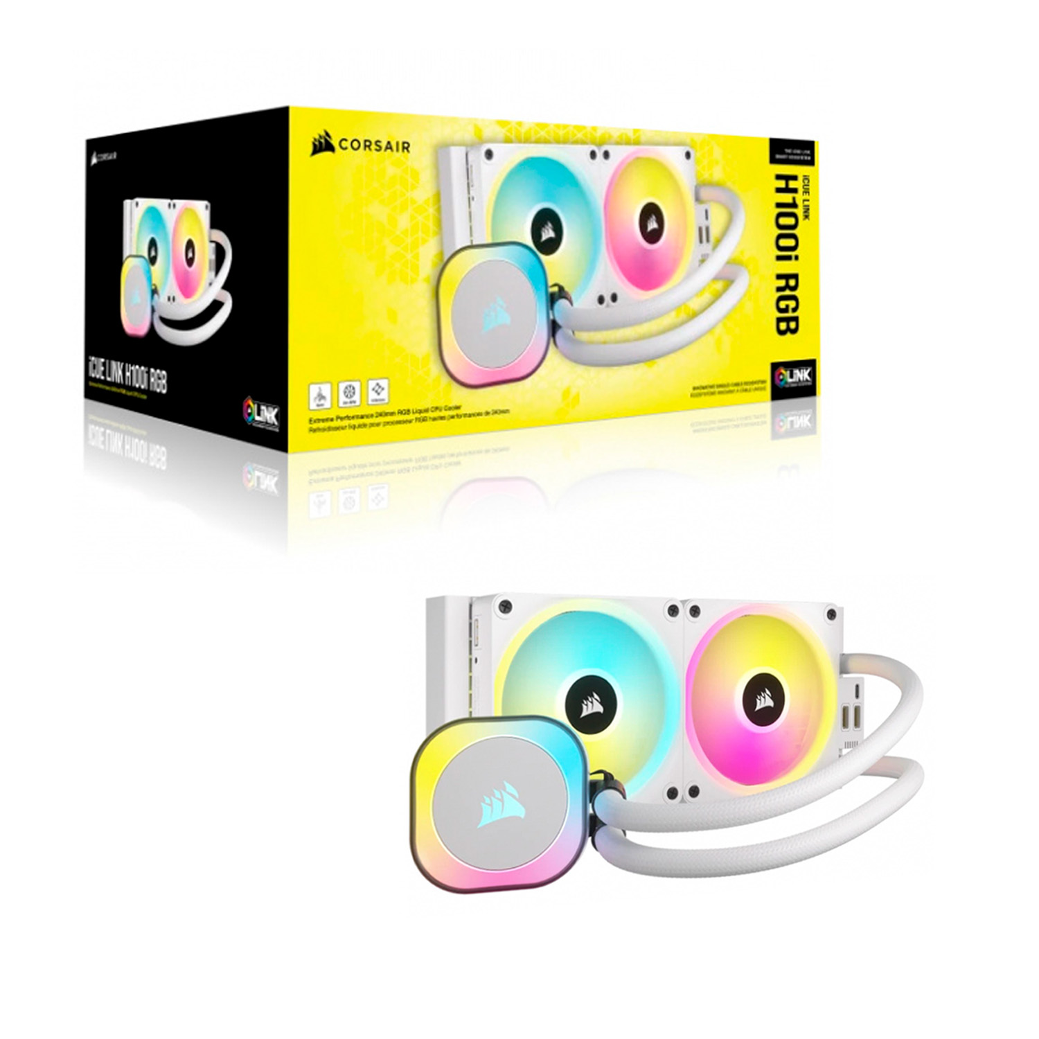 Enfriamiento Corsair ICUE Link H100i 240mm Rgb Aio Blanco.