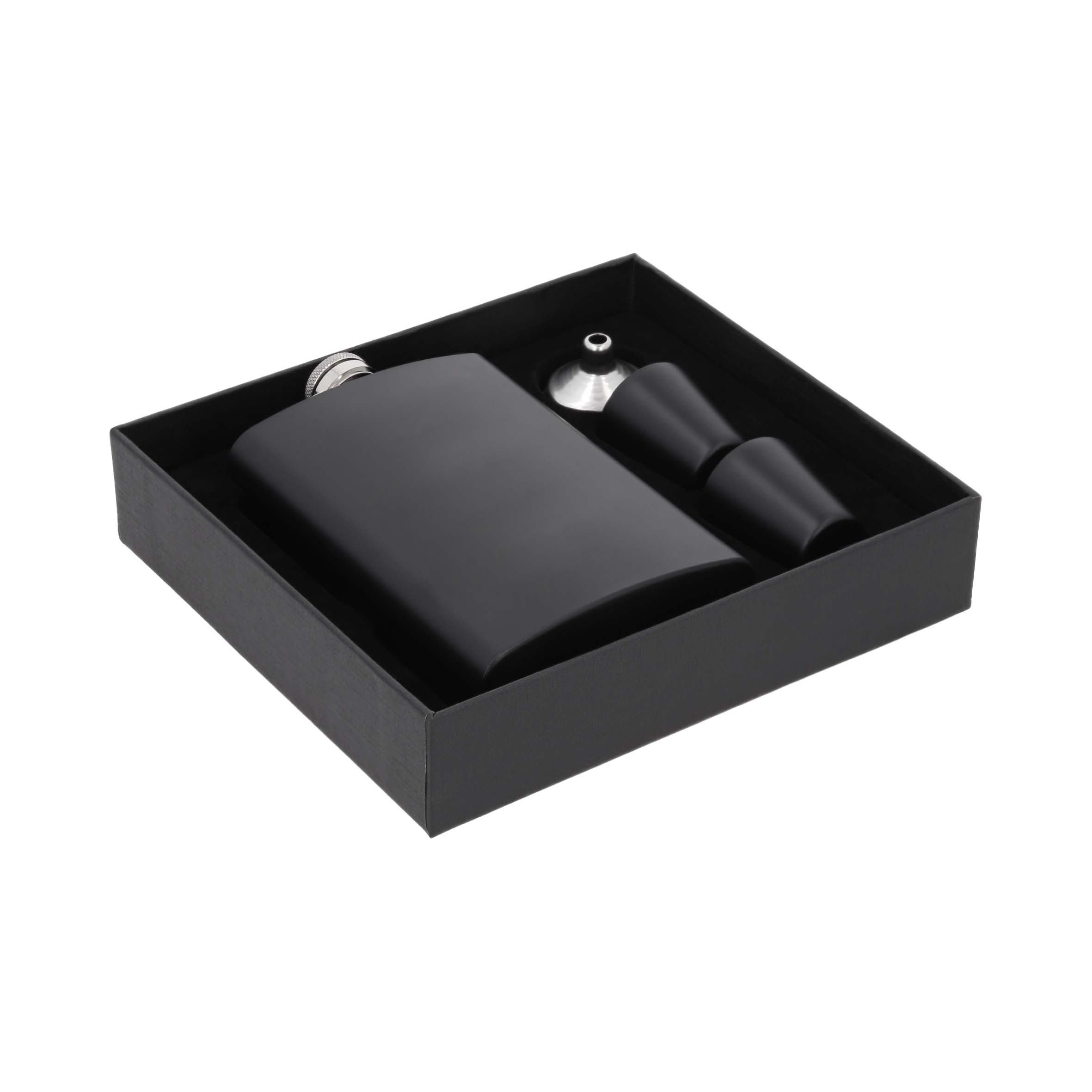 Licorera acero inoxidable capacidad 8oz (230ml) vaso shot y embudo incluido modelo Profugos del anexo