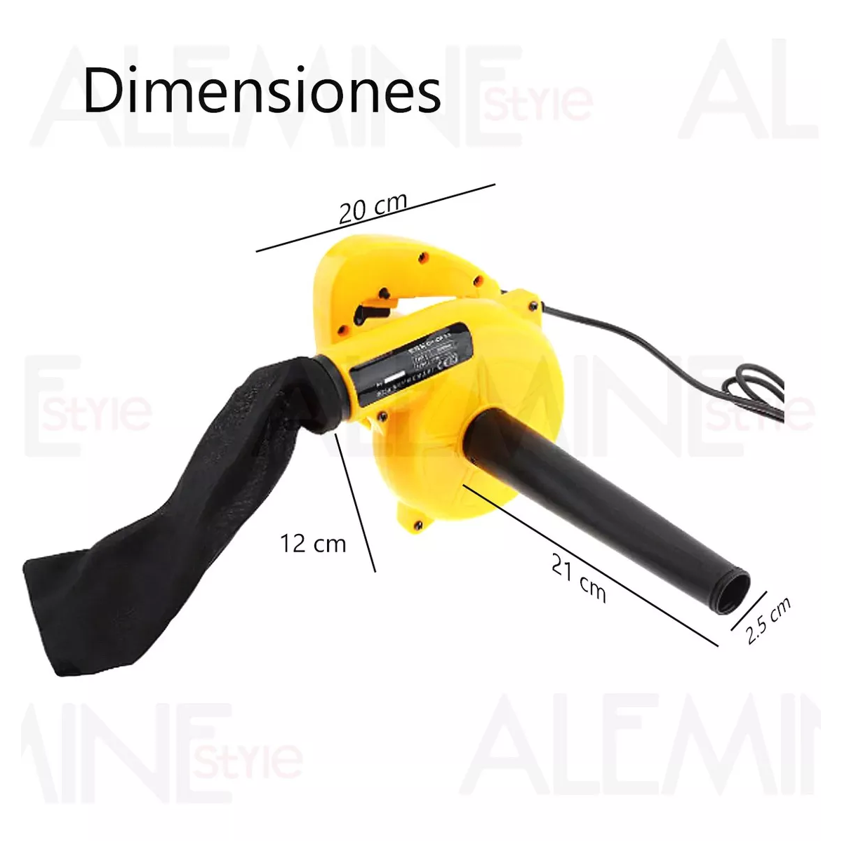 Sopladora Aspiradora De Aire Electrico Portatil 750w 110v Amarillo