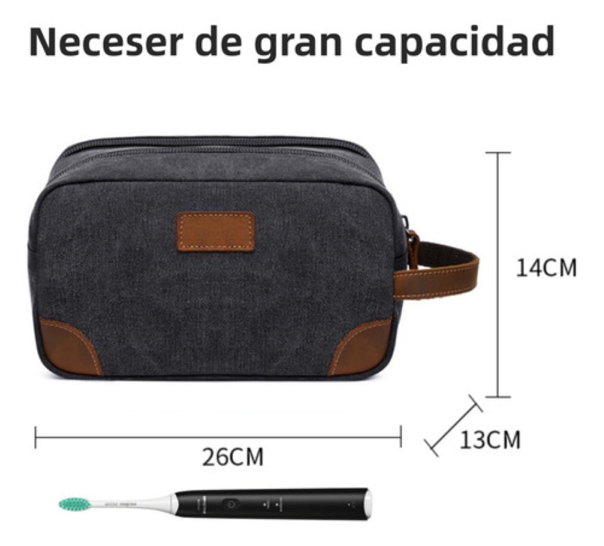 Bolsa Cosmetiquera Sobaquera Neceser Para Hombre De Viaje negro