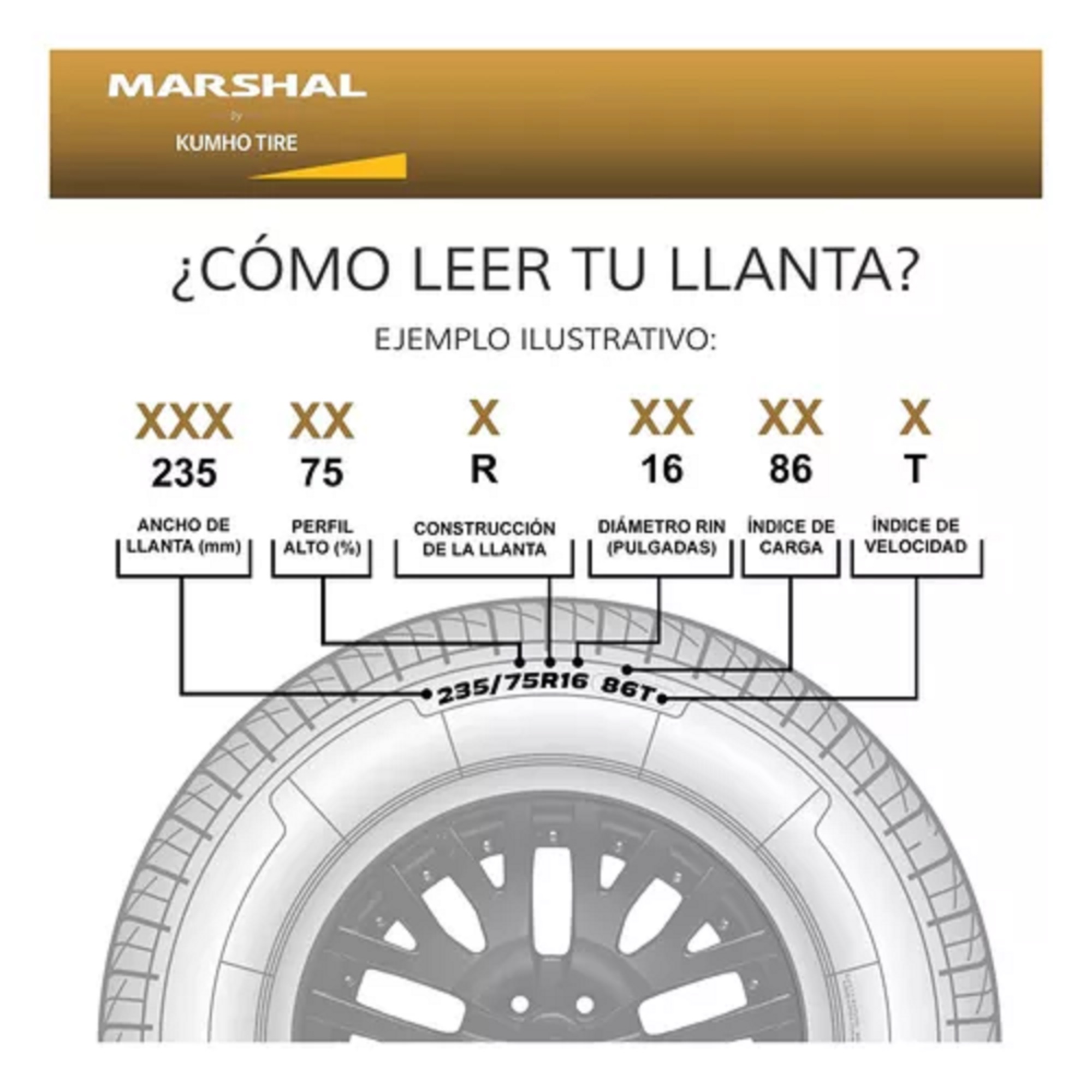 Llanta 195 60 R15 MH15 88H MARSHAL  