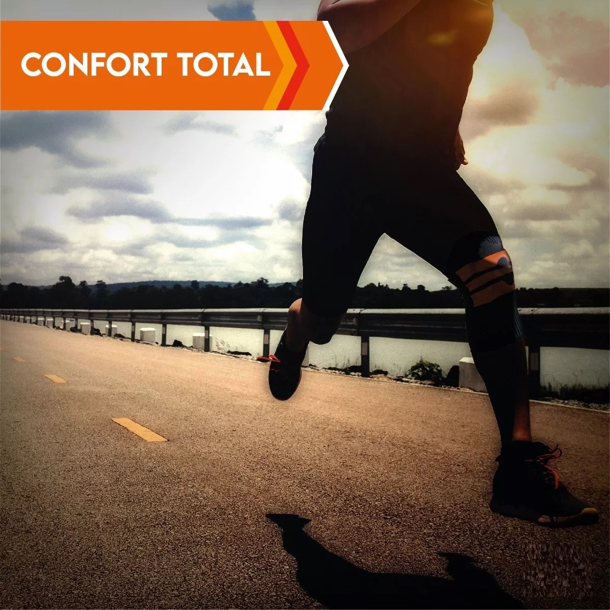 Rodillera Deportiva De Compresión Gel Ortopédica Negro XL