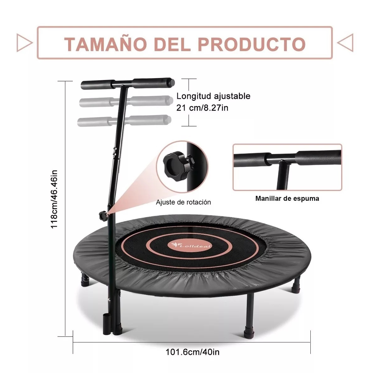 Trampolín Brincolín Aerobicos Fitness 40 Pulgadas Ejercicio