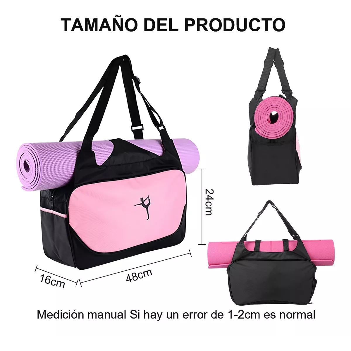 Bolsa De Yoga Mochila De Gym Bolsa Multifuncional Rosa.