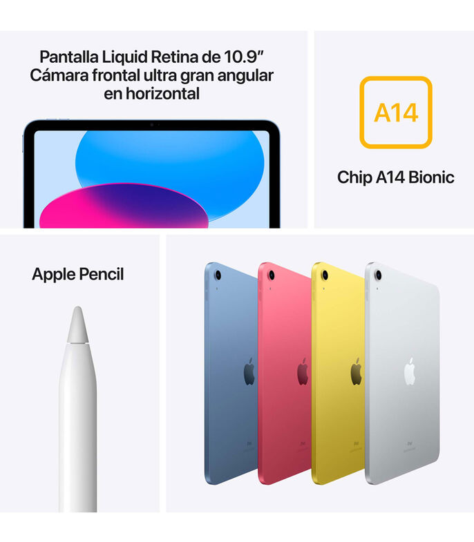 iPad  Apple   10th Generation 2022 A2696 10 9  256gb Plata