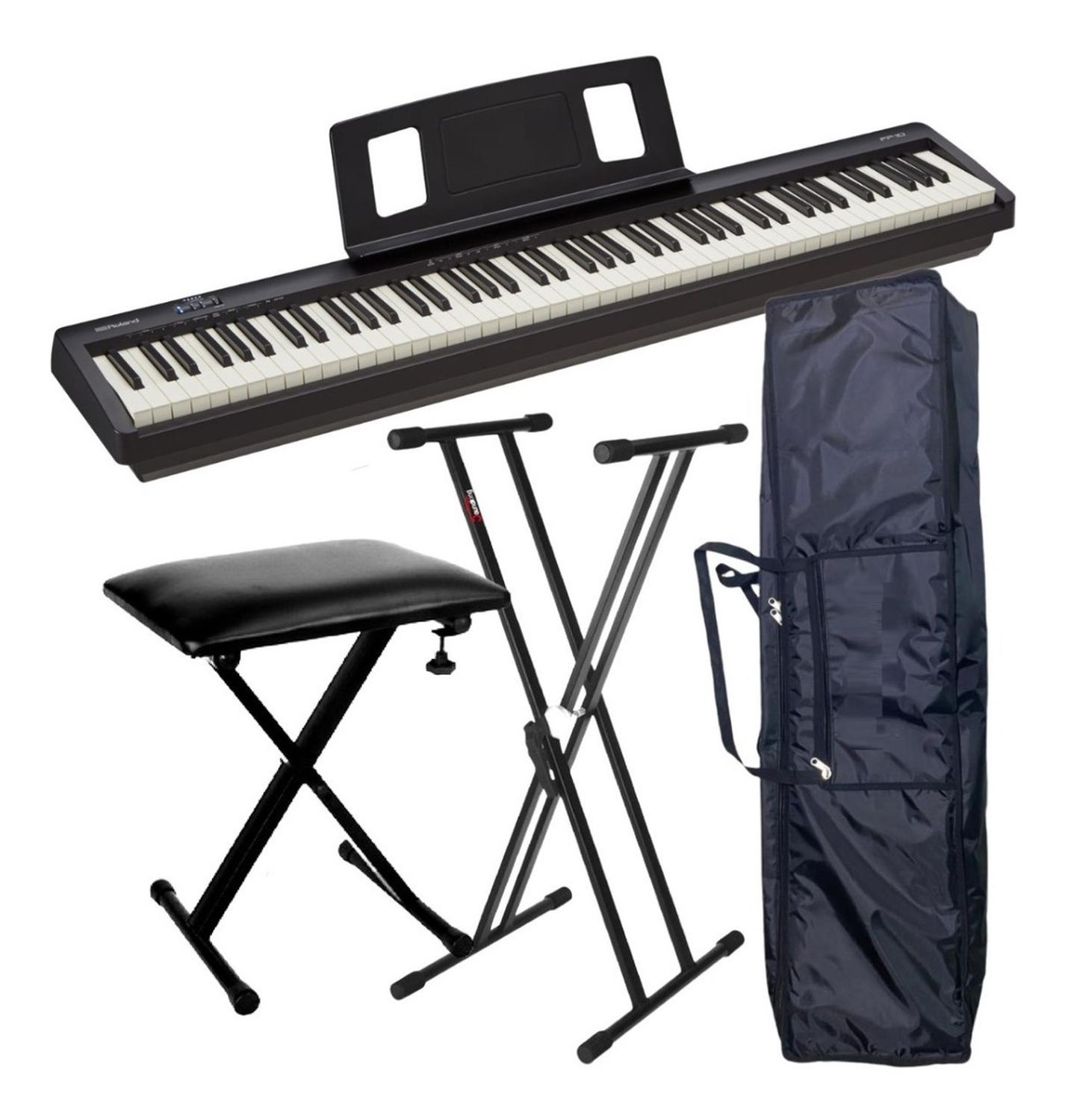 Roland Fp-10-bk Piano De 88 Teclas Paquete con Base, Funda y Banco.