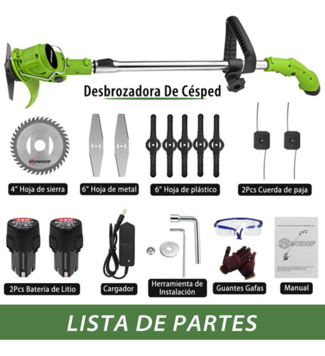 Desbrozadora Electrica Inalámbrica Portátil Podadoras Pasto verde