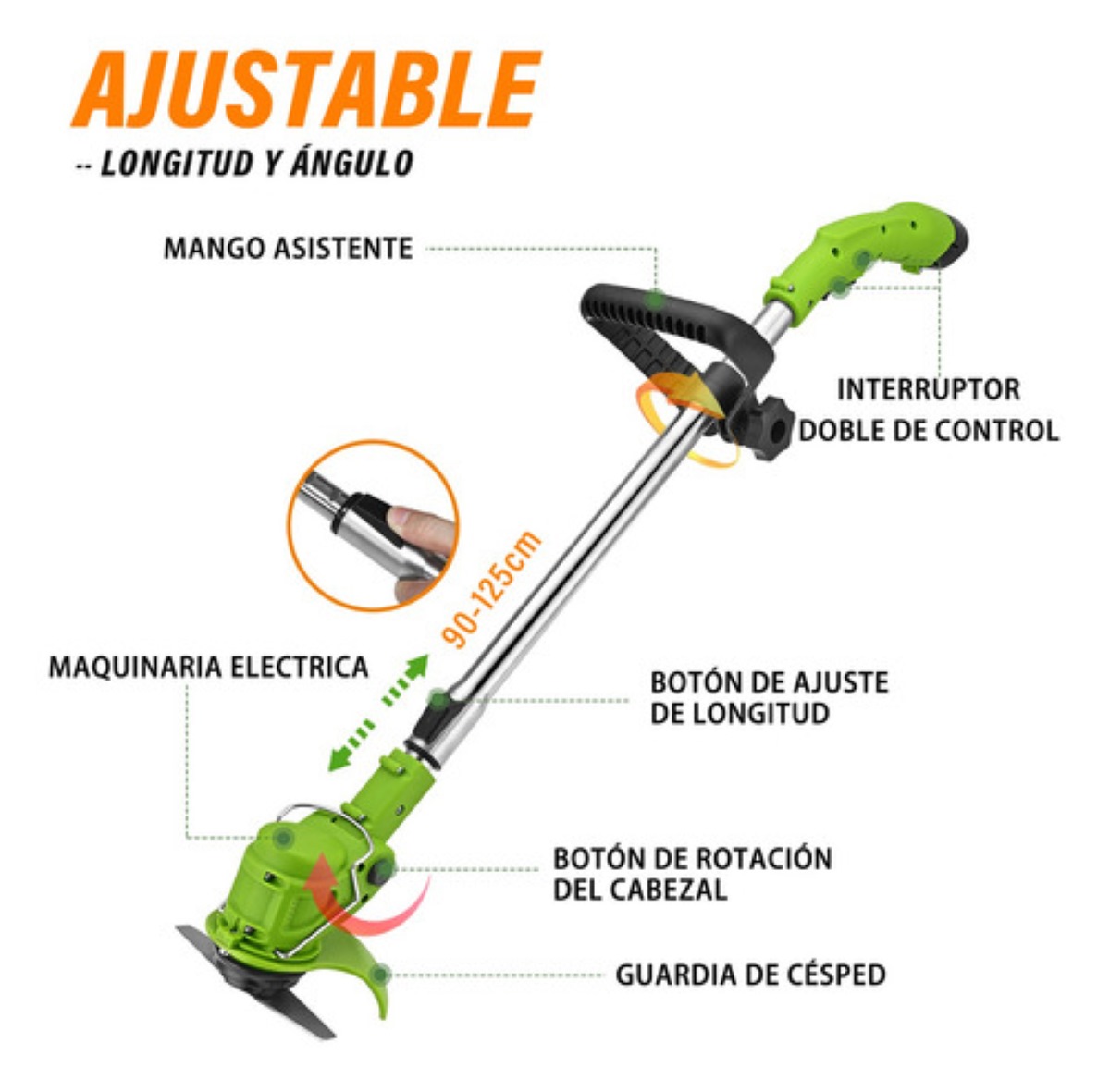 Desbrozadora Electrica Inalámbrica Portátil Podadoras Pasto verde