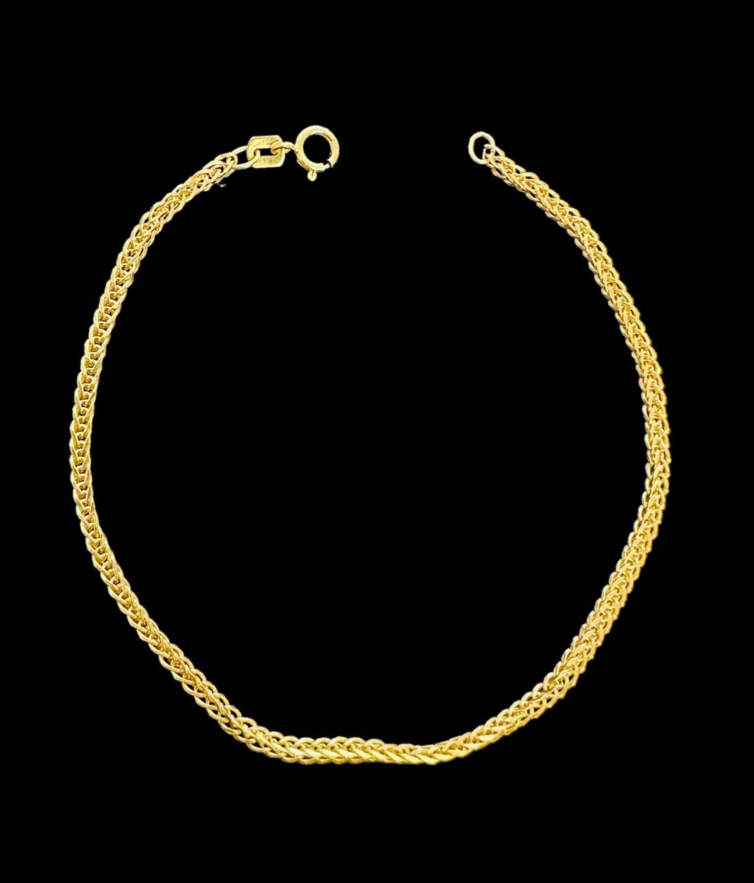 Pulsera Tejido Chino Oro 10 k + Obsequio .