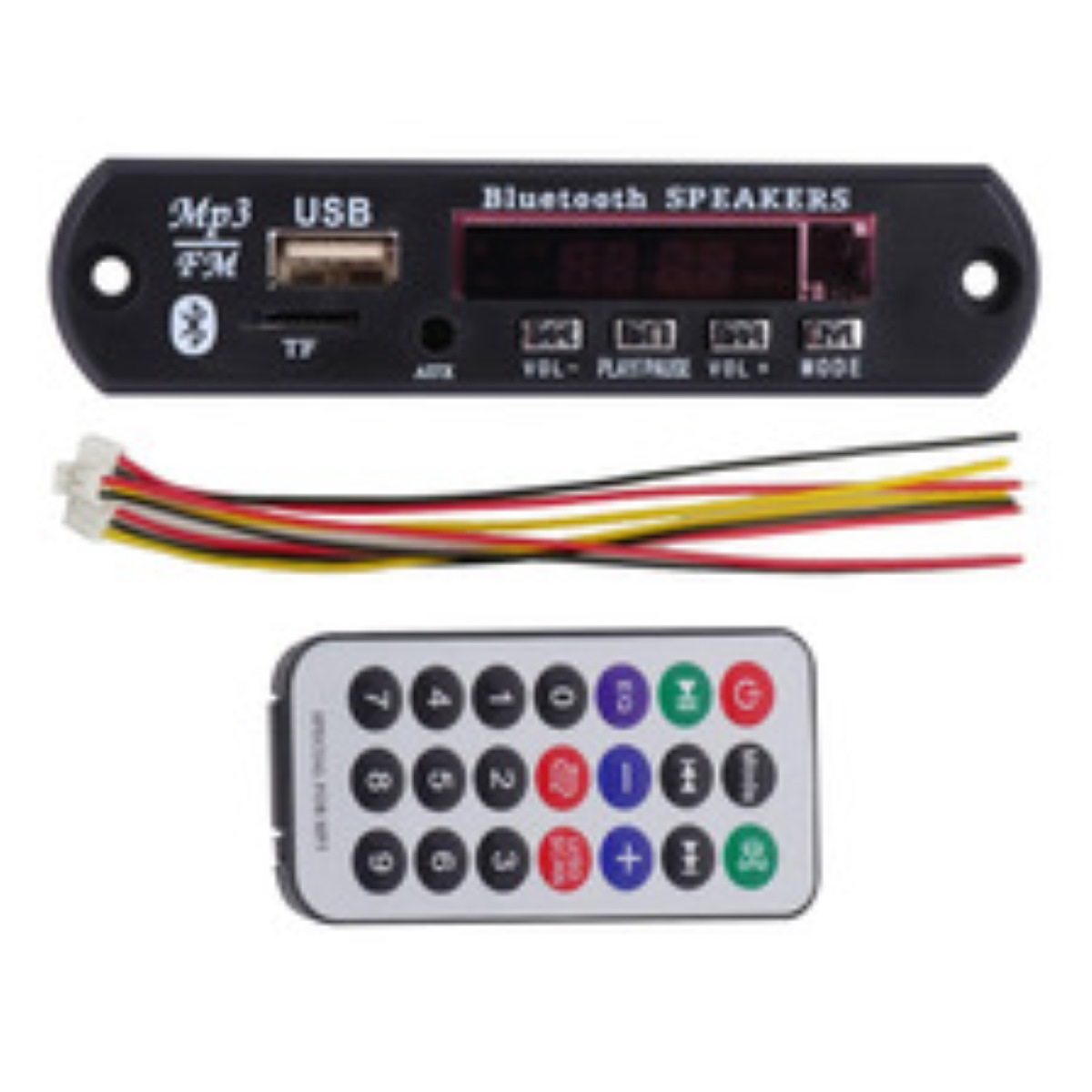 Modulo Reproductor De Audio Bluetooth Usb Sd Fm Auxiliar 12V Negro