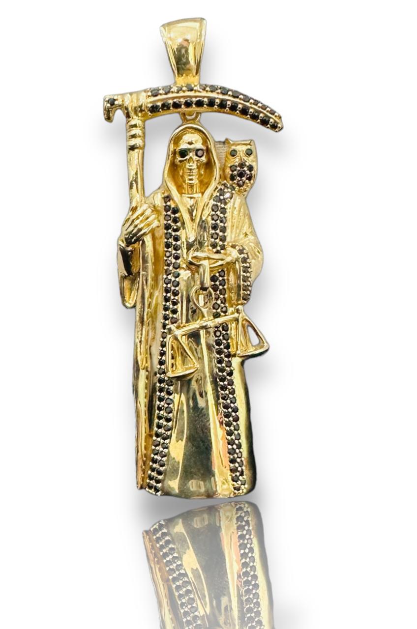 Dije Santa Muerte 8 Cm Oro 10 K + Obsequio