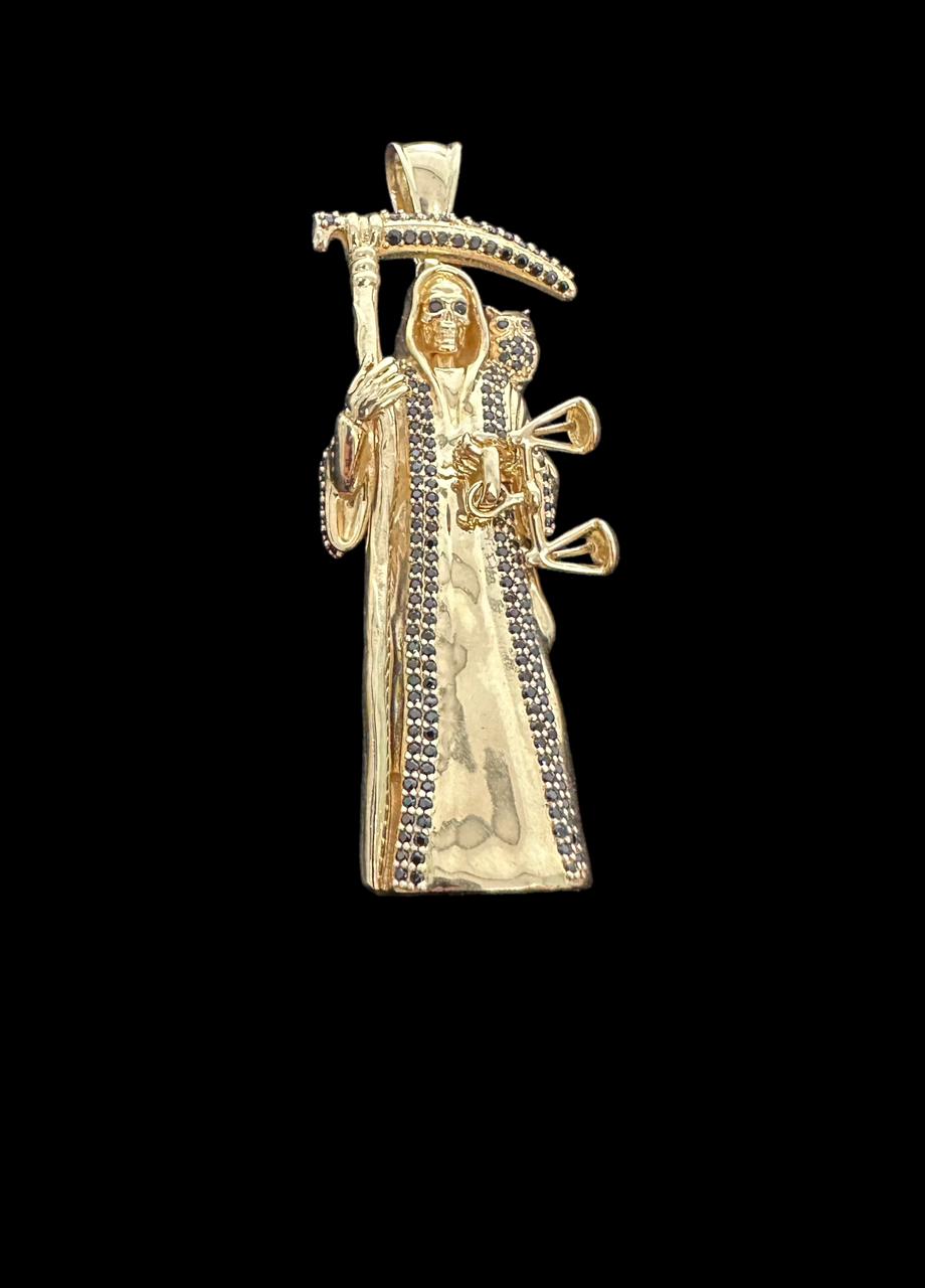 Dije Santa Muerte 8 Cm Oro 10 K + Obsequio