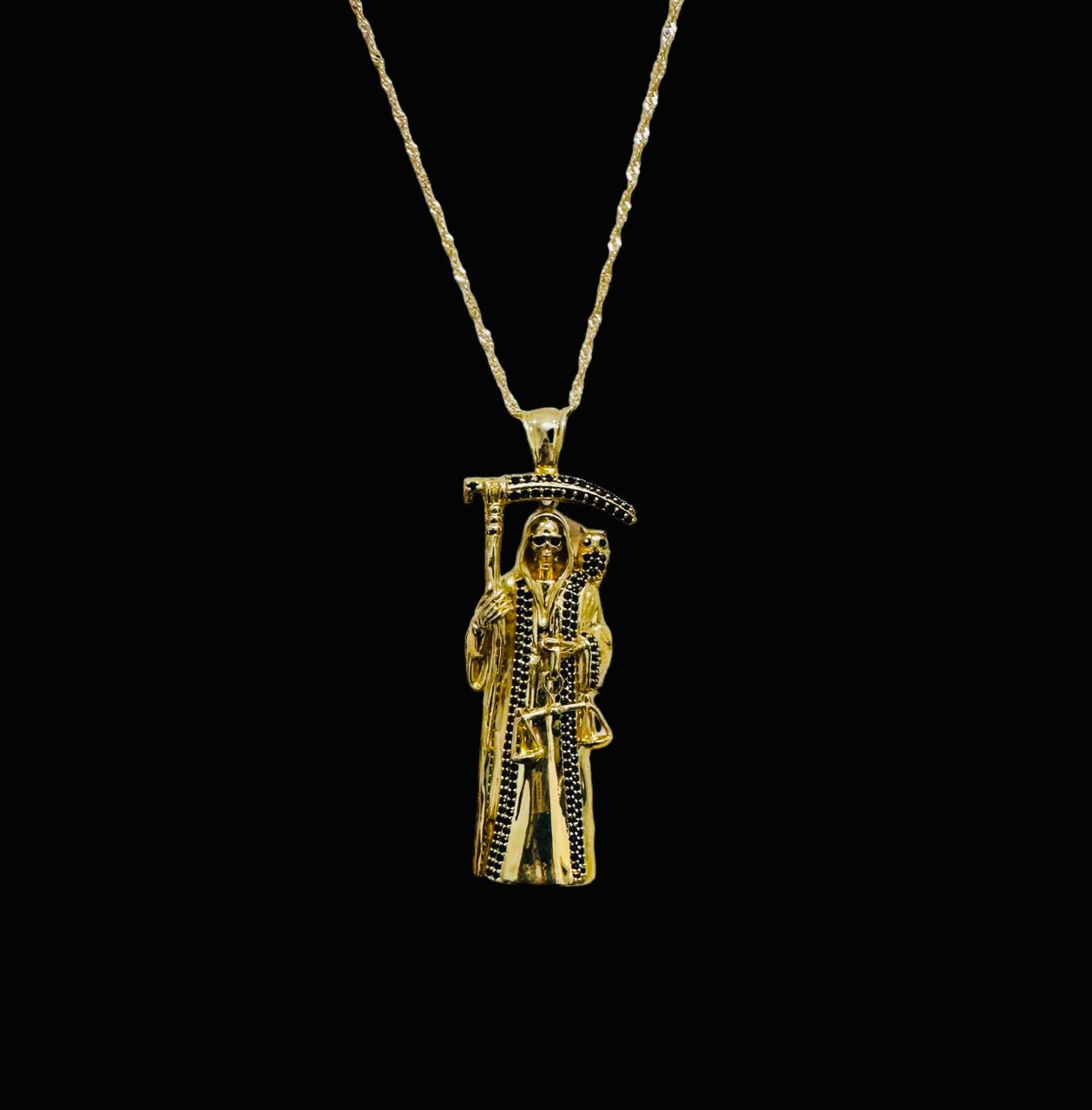 Dije Santa Muerte 8 Cm Oro 10 K + Obsequio