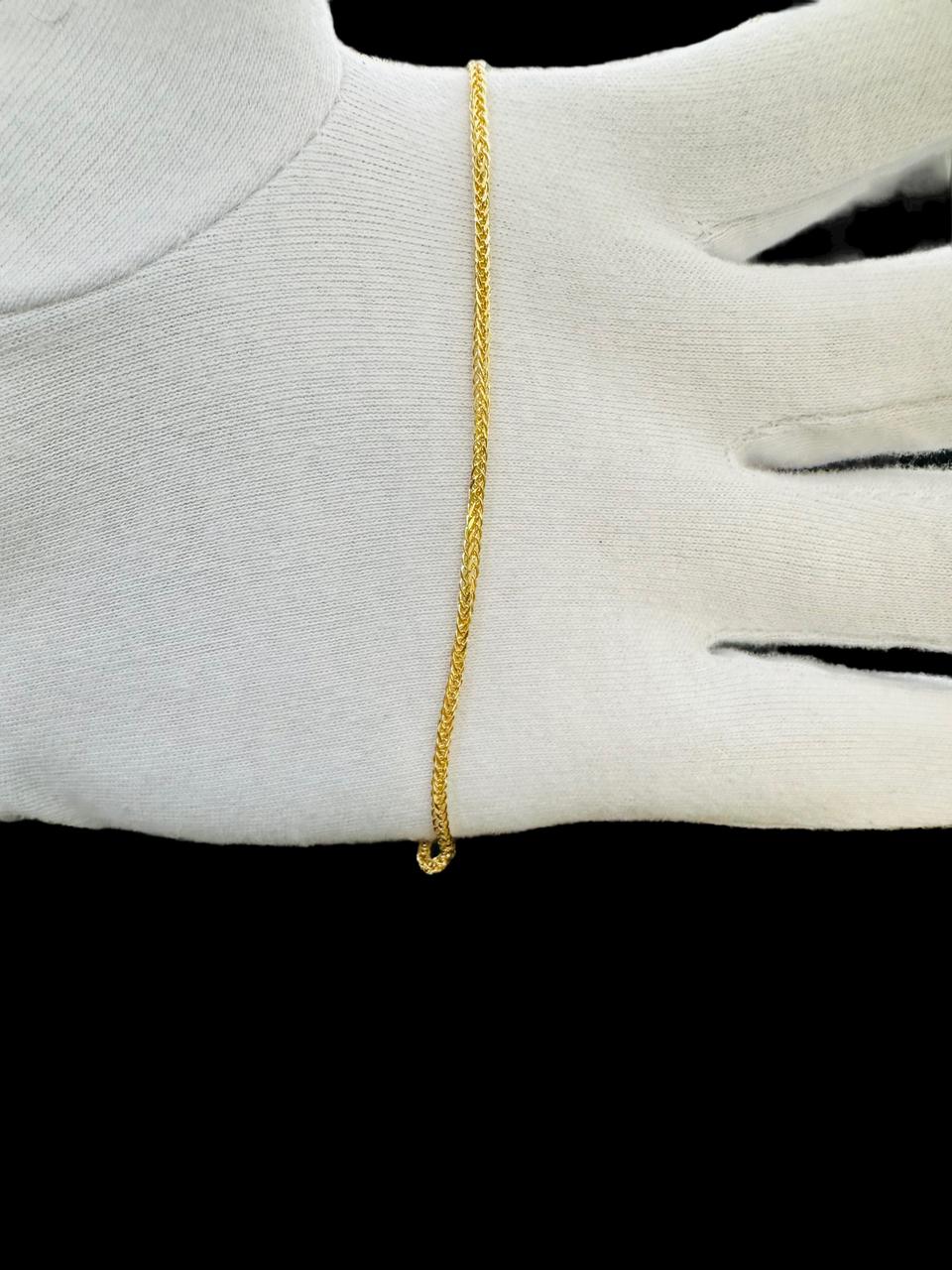 Pulsera Tejido Chino Oro 10 k + Obsequio .