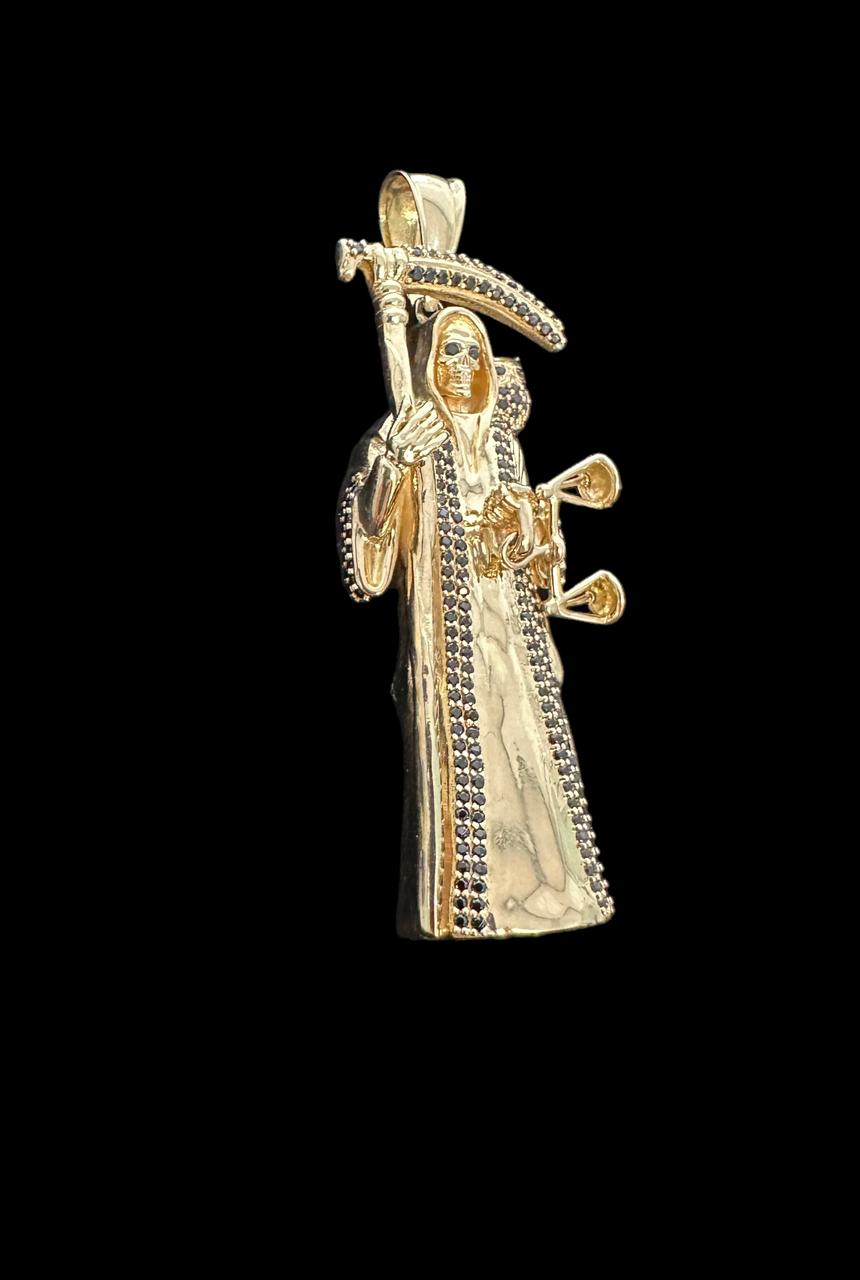Dije Santa Muerte 8 Cm Oro 10 K + Obsequio