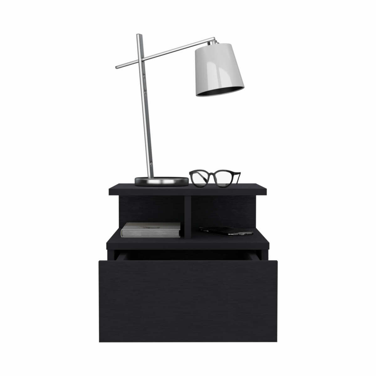 BURO ARMABLE FLOTANTE IDEAL PARA LA RECAMARA CON UN CAJON Y UN ENTREPAÑO COLOR CHOCOLATE