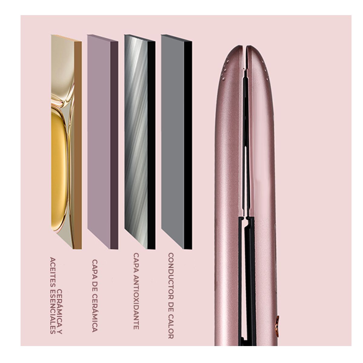 Plancha Alaciadora Para Cabello Ceramica  Negra.