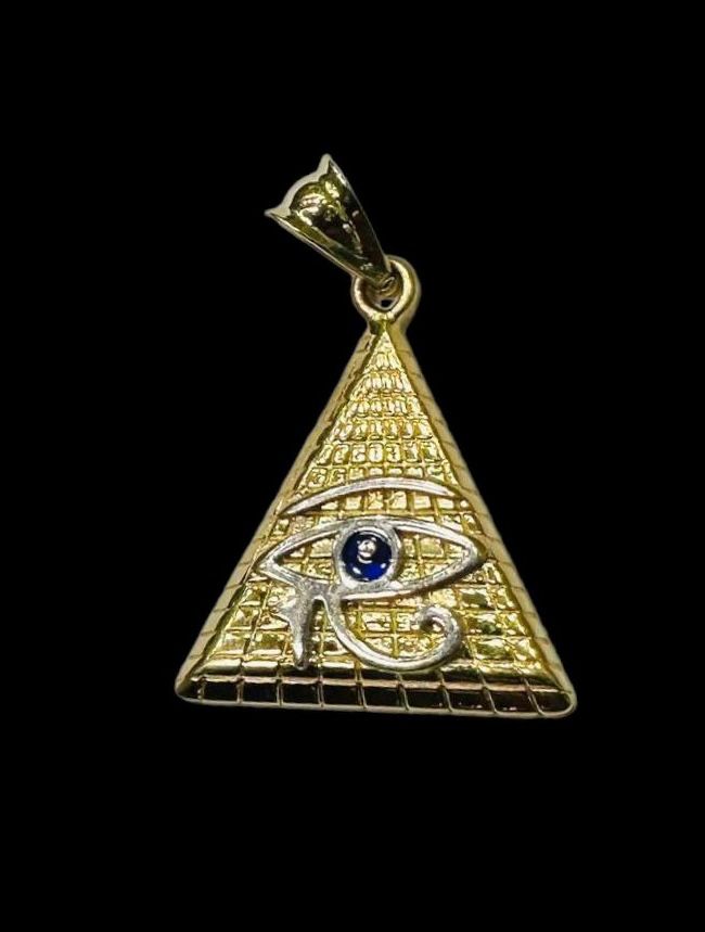Dije Triangulo Ojo Horus Oro 14 k + Obsequio.