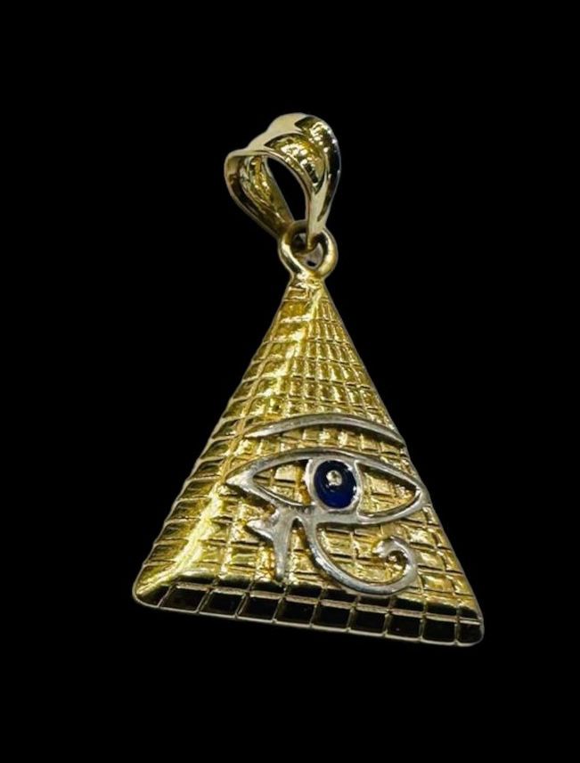 Dije Triangulo Ojo Horus Oro 14 k + Obsequio.
