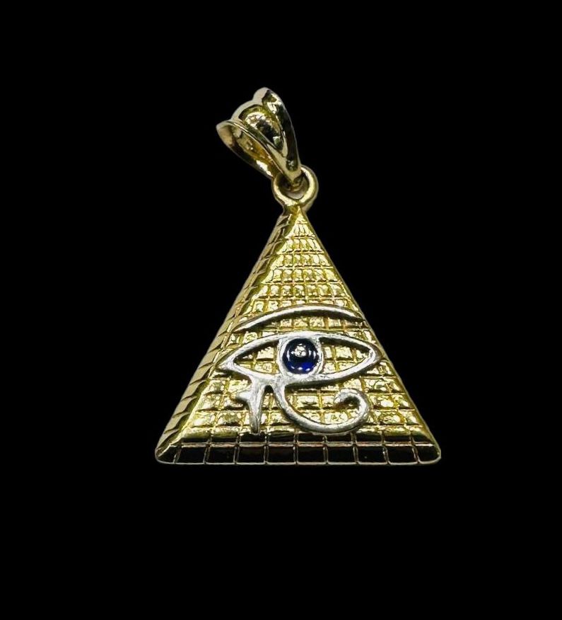 Dije Triangulo Ojo Horus Oro 14 k + Obsequio.