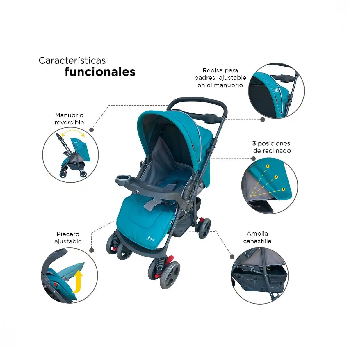 Carriola D´Bebé Travel System Star baby Azul END12
