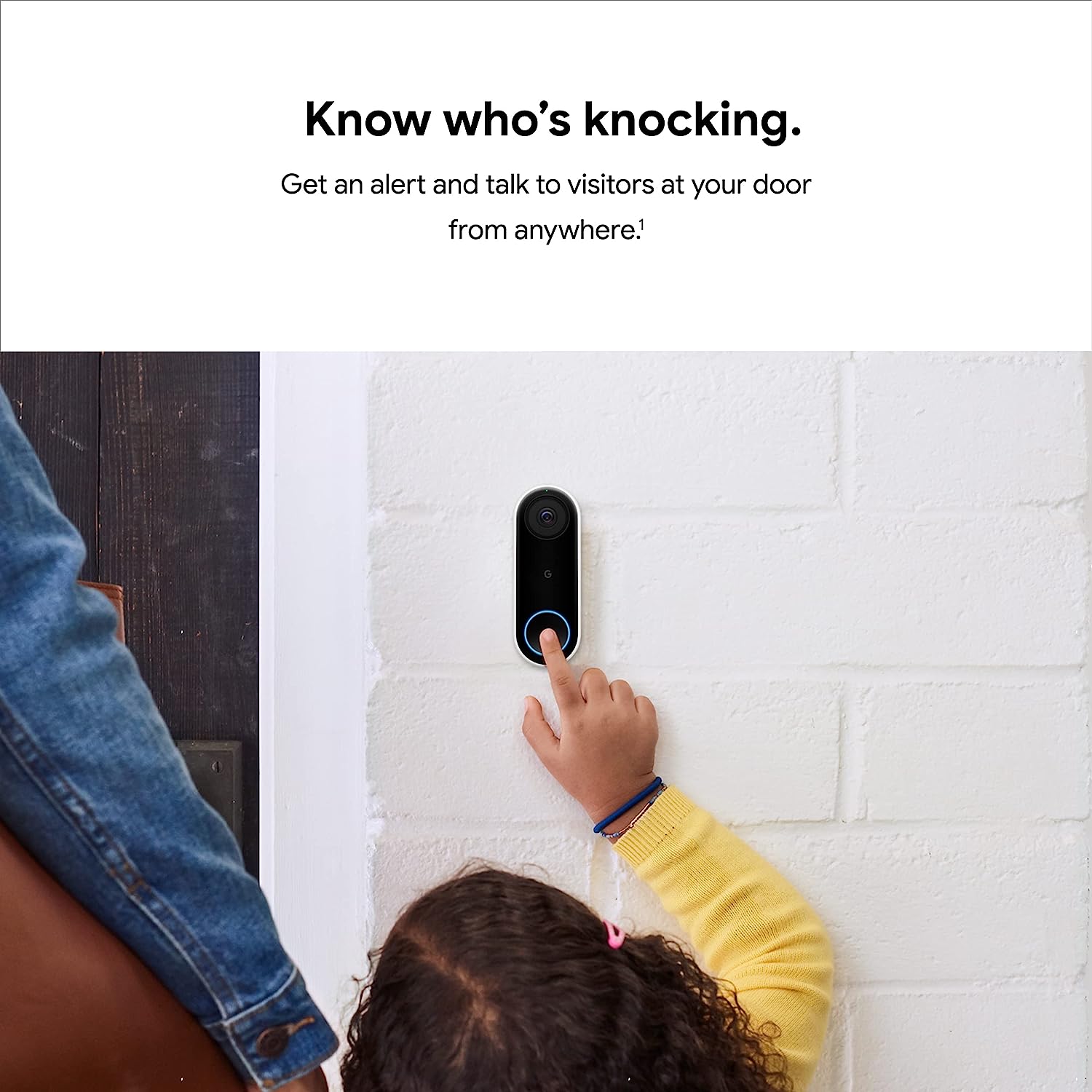 Google Nest Doorbell Nest Hello Timbre de video con transmisión 24/7 – Cámara inteligente de timbre para el hogar con video HDR, conversación y escucha HD, visión nocturna y alertas de persona