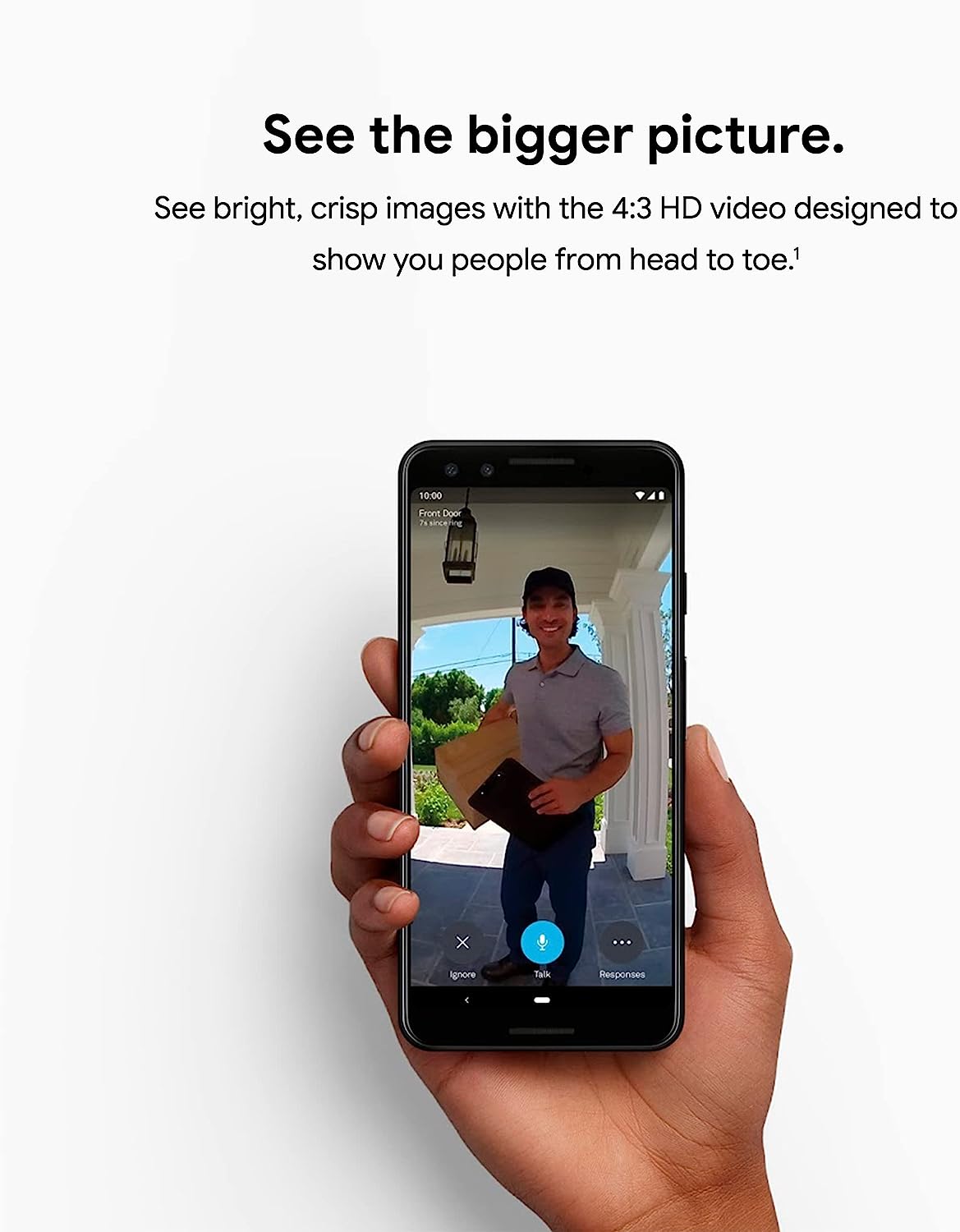 Google Nest Doorbell Nest Hello Timbre de video con transmisión 24/7 – Cámara inteligente de timbre para el hogar con video HDR, conversación y escucha HD, visión nocturna y alertas de persona
