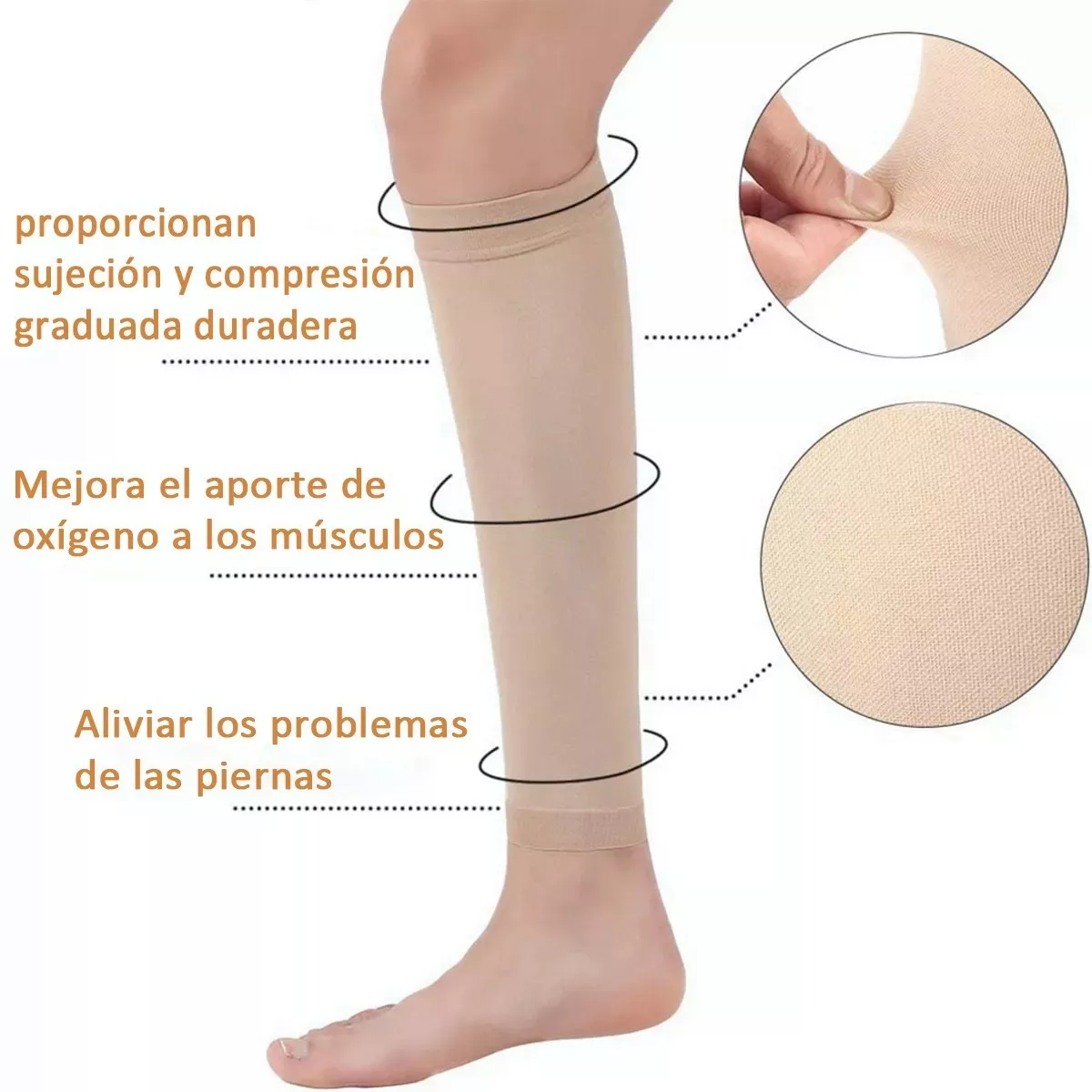 Medias De Compresión Para Varices Y Piernas Cansadas 2 Pair Piel