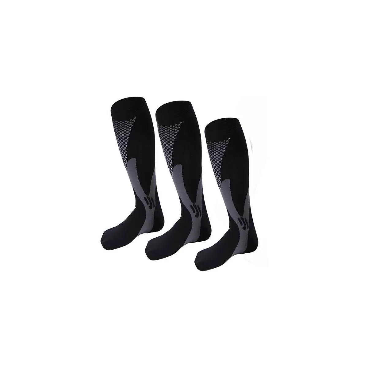 3par Medias L/XL Compresión Deportiva Alivia Varices Black