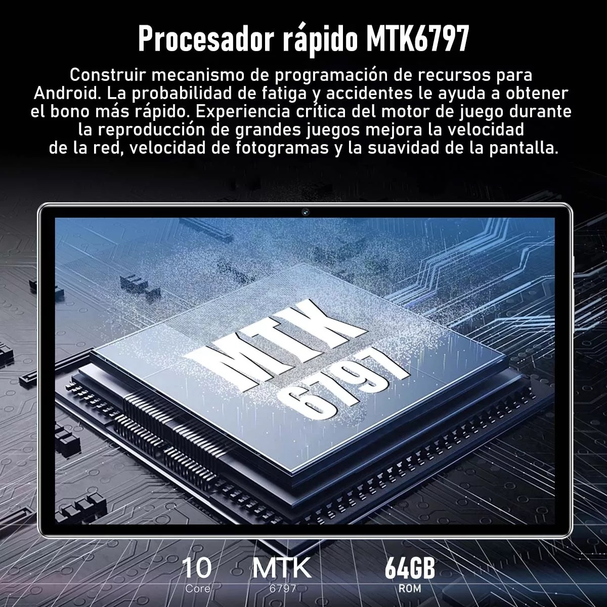 Tablet Android Hd 4+64gb Memoria Ram Cámara Dual 10.1 Wifi 