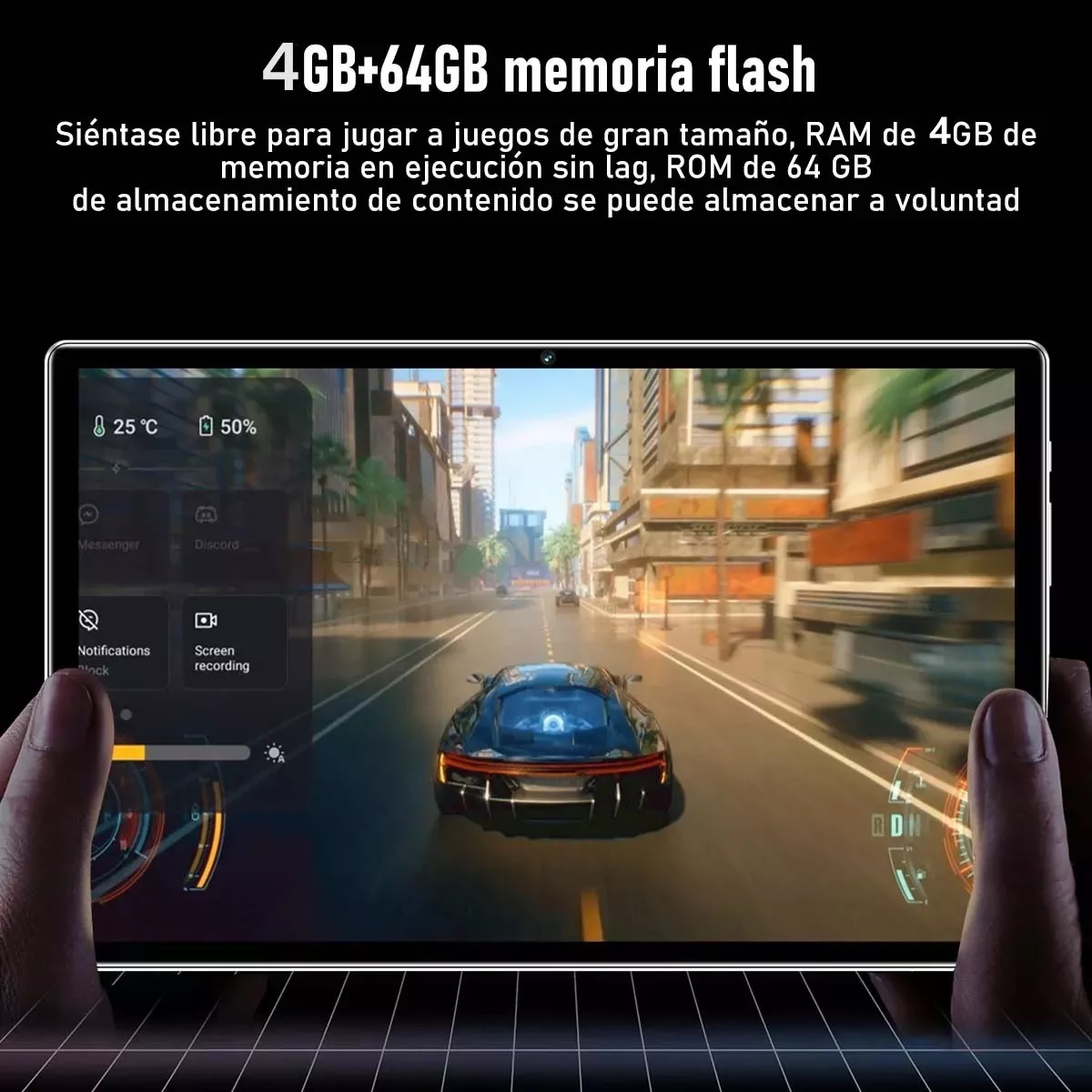 Tablet Android Hd 4+64gb Memoria Ram Cámara Dual 10.1 Wifi 