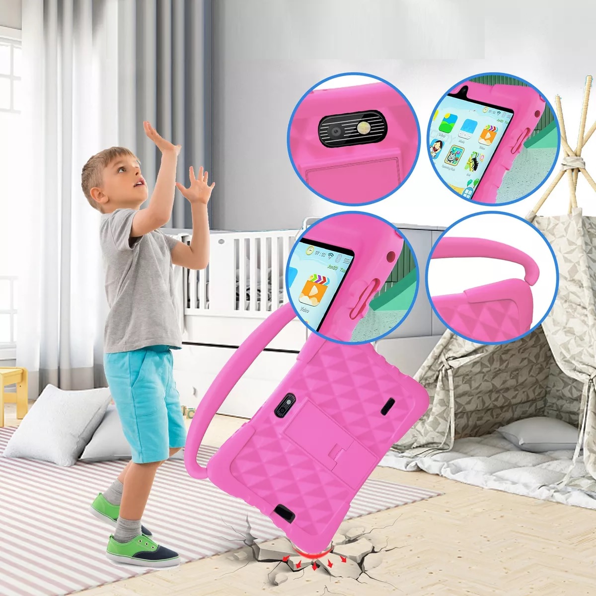 Tableta 7 Pulgadas Para Niño Android 12 32gb Memoria Rosa