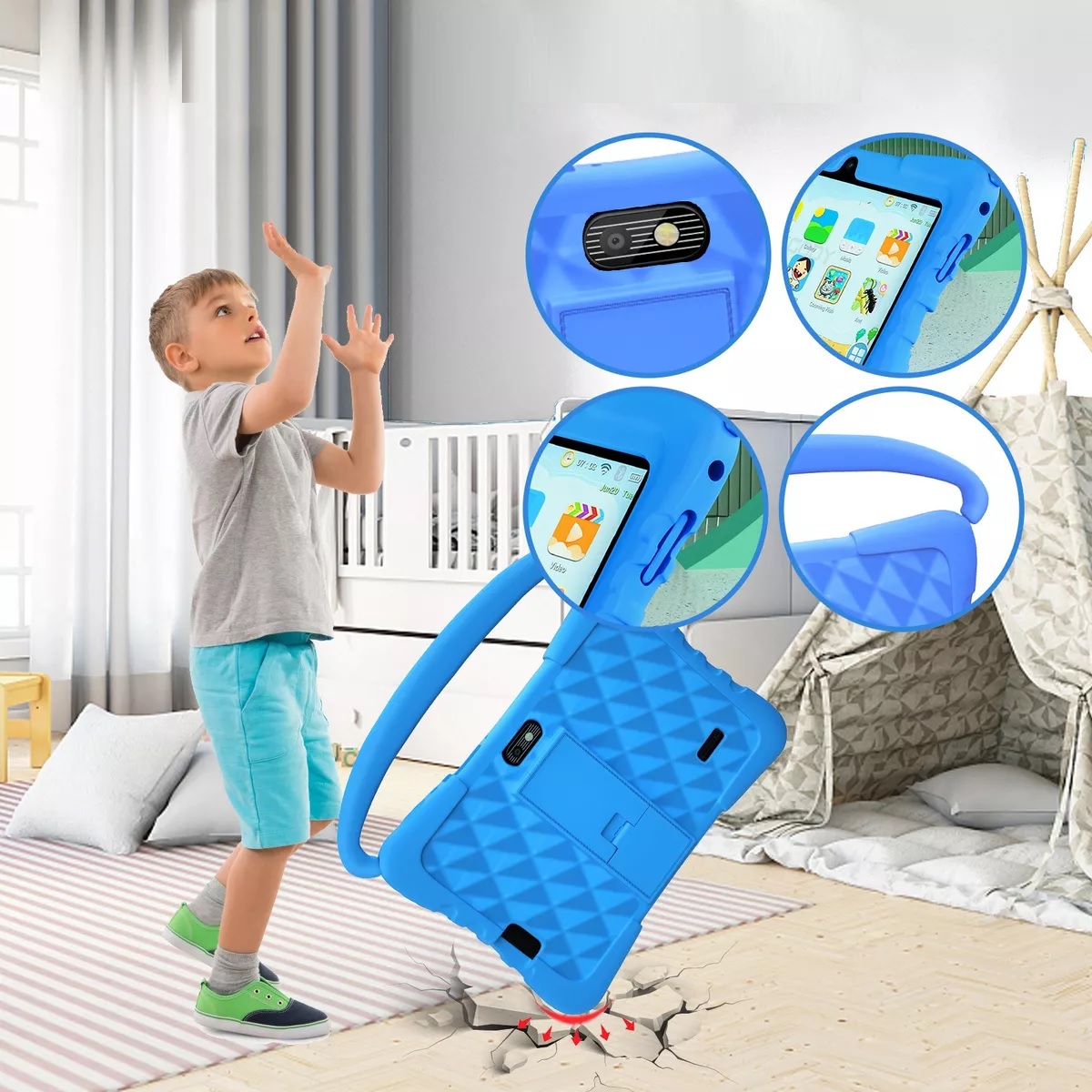 Tableta 7 Pulgadas Para Niño Android 12 32gb Memoria Azul