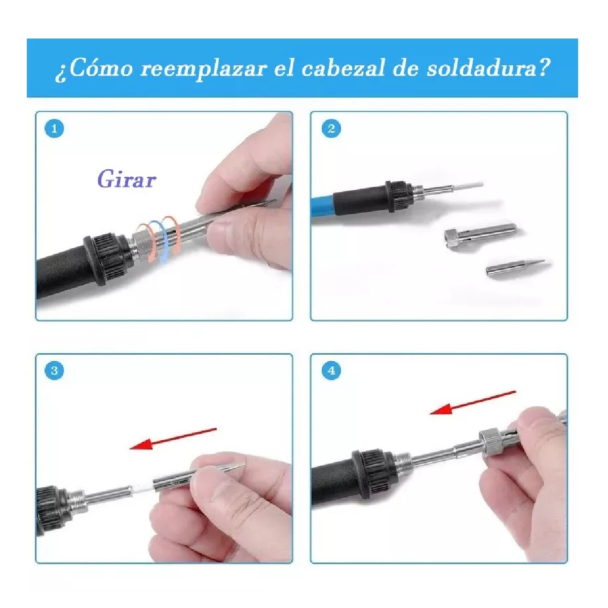 Kit De Soldador Eléctrico De Temperatura Regulable Rojo