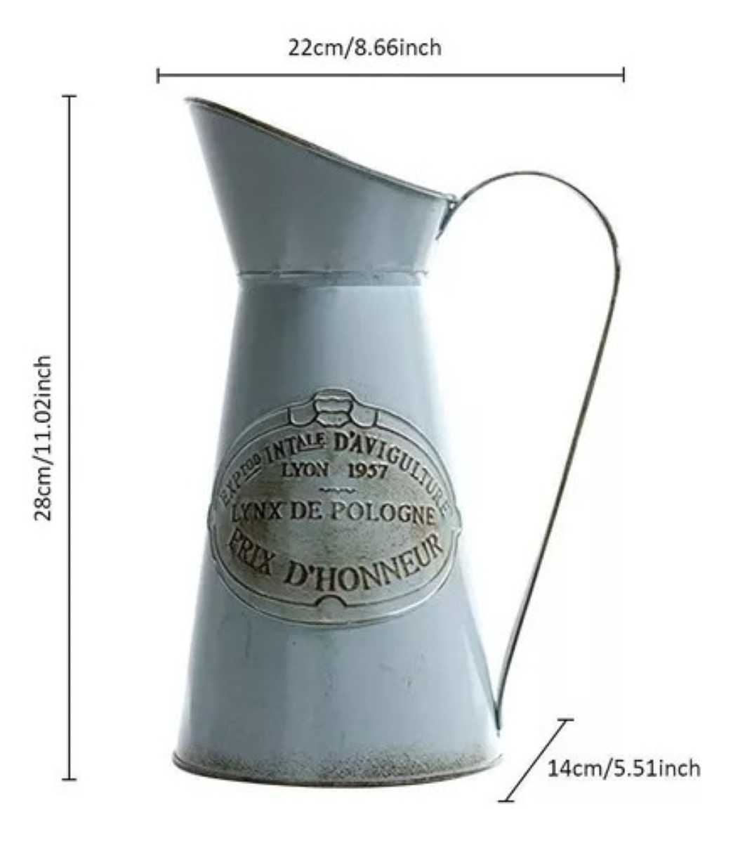 Decoración De Jarrón Rústic Alto Galvanizado azul