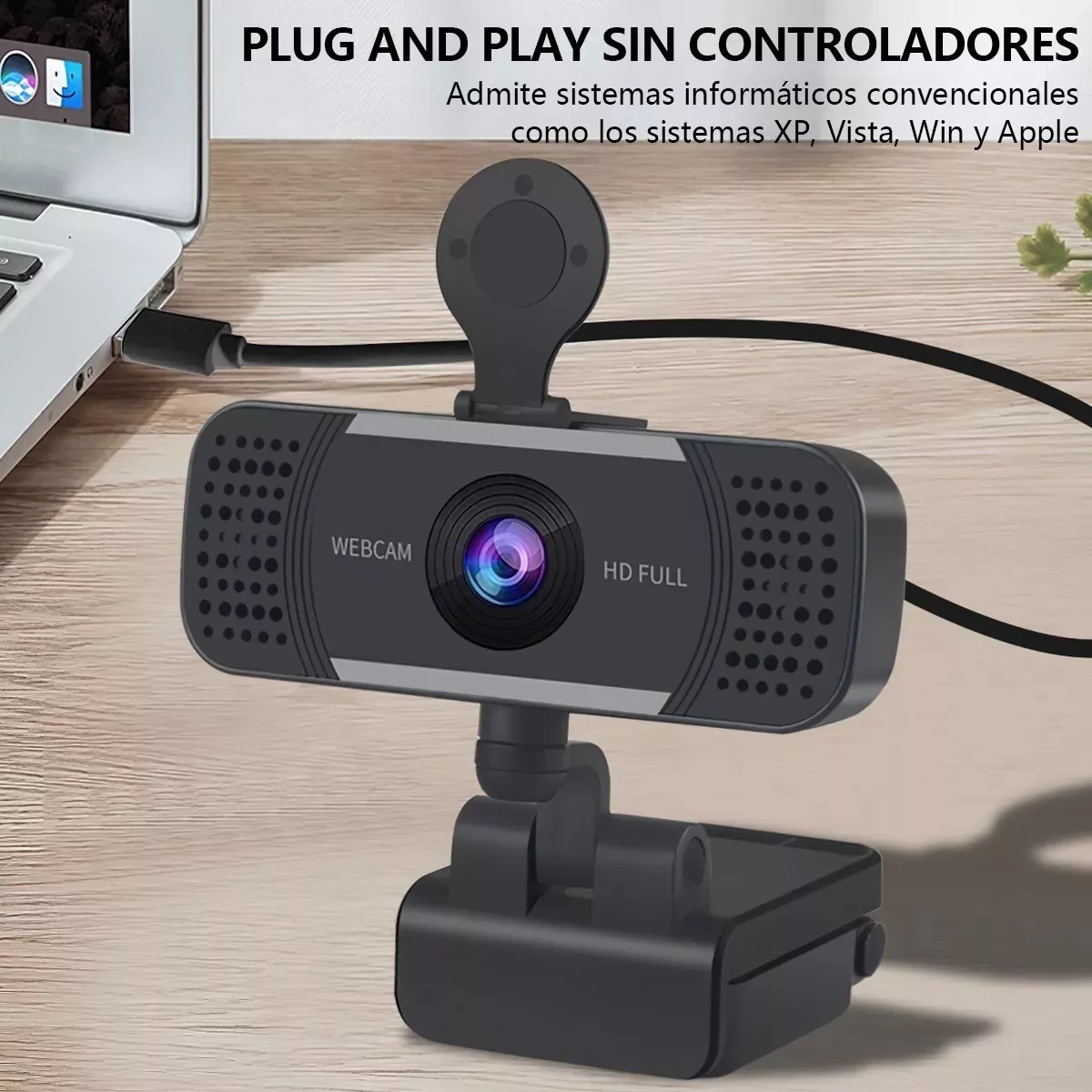 Cámara Web W18 Full Hd 1080p Usb Con Micrófono Y Trípode